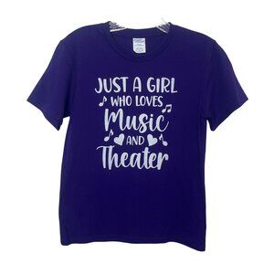 Port & Company Music & Theater Graphic Tshirt Girls Medium Purple